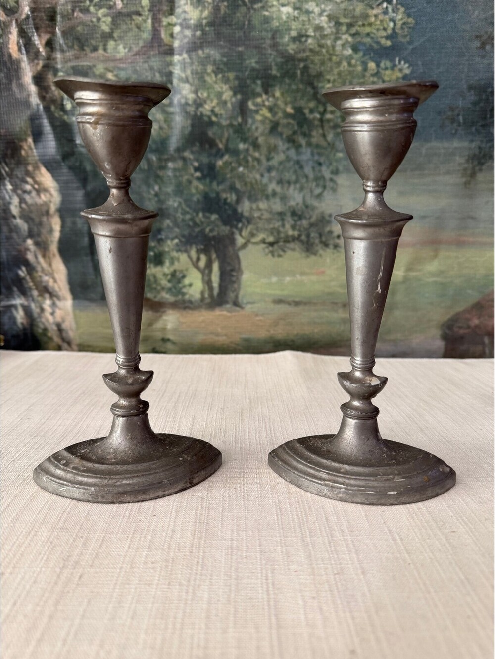 Pair of Pewter Candlesticks